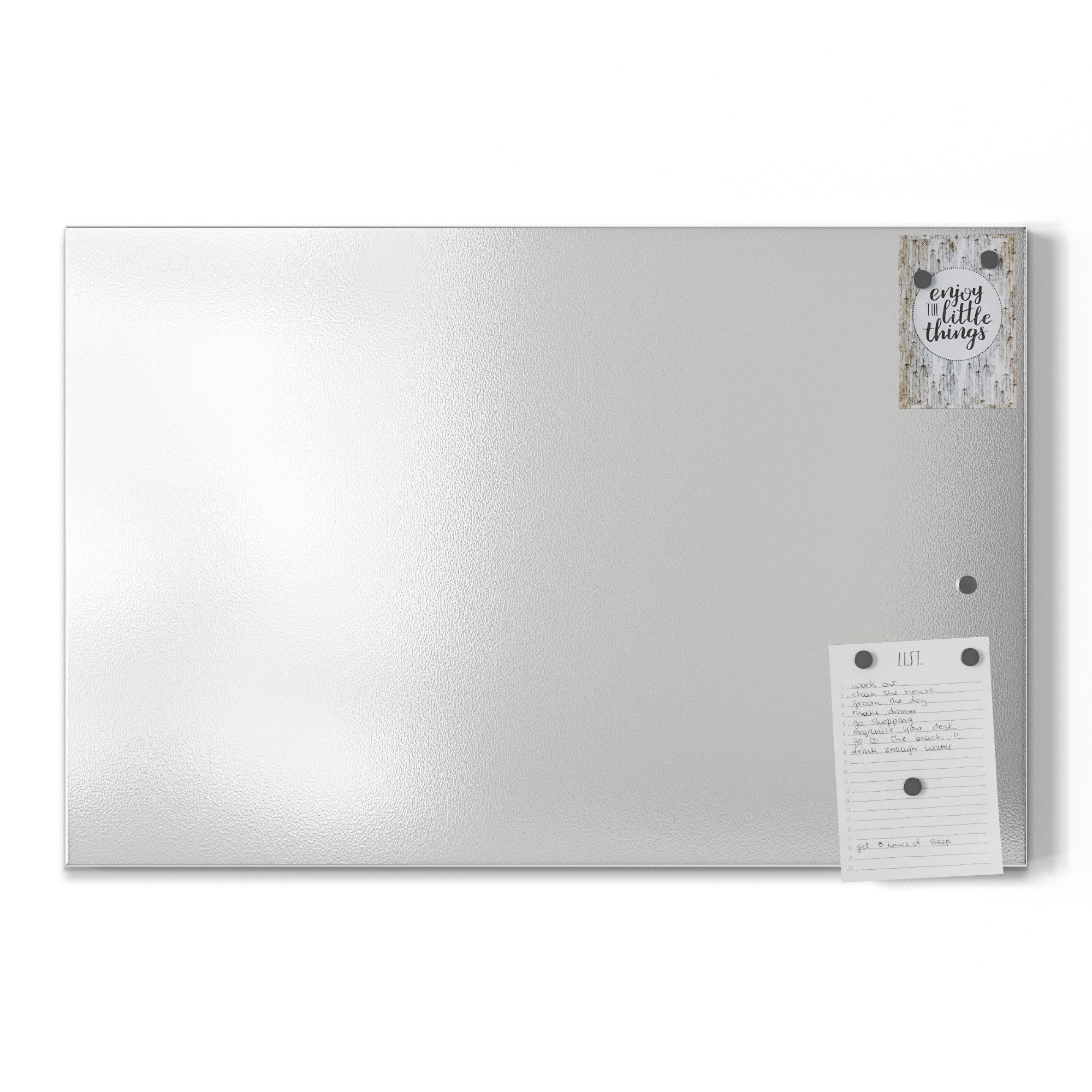 DEQORI Magnettafel 'Unifarben - Hellgrau', Metall Whiteboard für alle Magnete, Magnetboard magnetisch