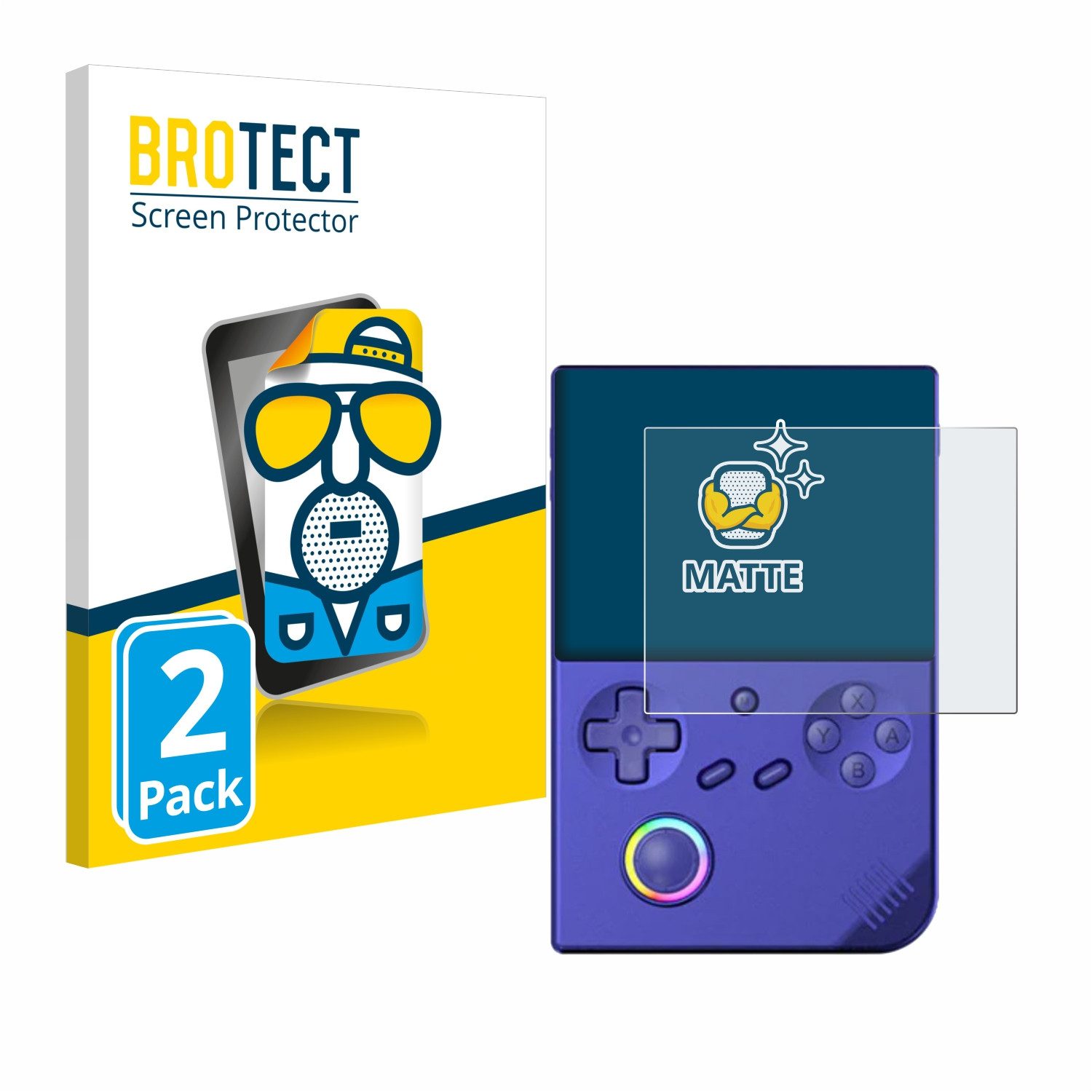 BROTECT Displayschutzfolie Schutzfolie für Anbernic RG40XXV, 2 Stück, Displayschutz Schutz Folie Matt Entspiegelungsfolie