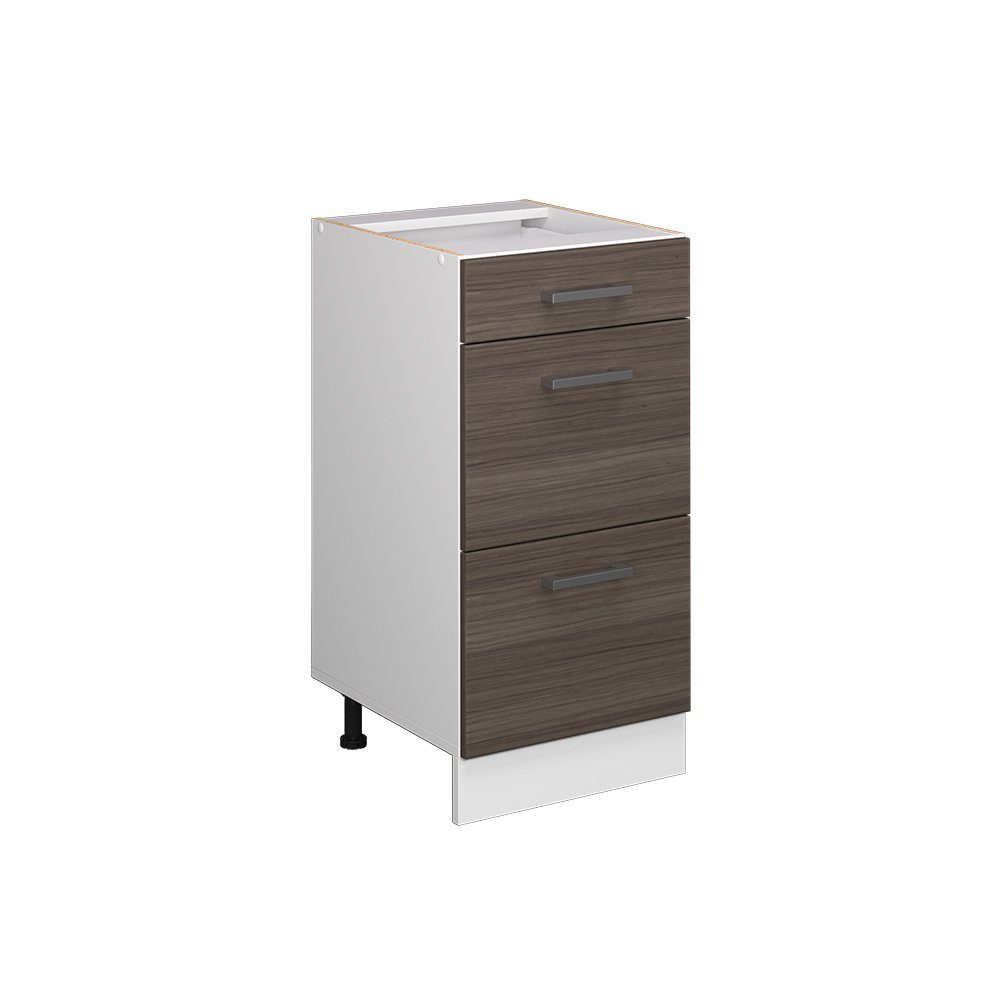 Vicco Unterschrank R-Line, Grau/Weiß, 40 cm mit Schubladen, ohne Arbeitsplatte (1-St)