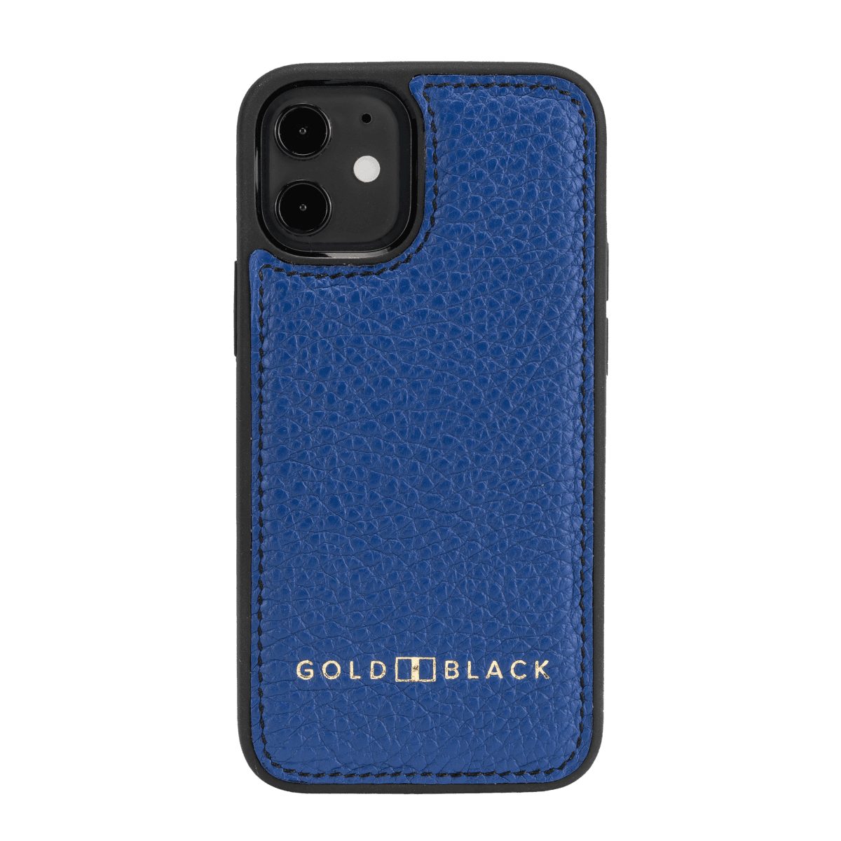 GOLDBLACK Handyhülle iPhone 12 Mini Lederhülle Nappa Blau