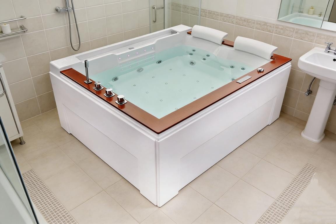 Duwilux Whirlpool-Badewanne SOFORT LIEFERBAR XL Whirlpool Colorado 191x159 Badewanne, (1-tlg), Heizung