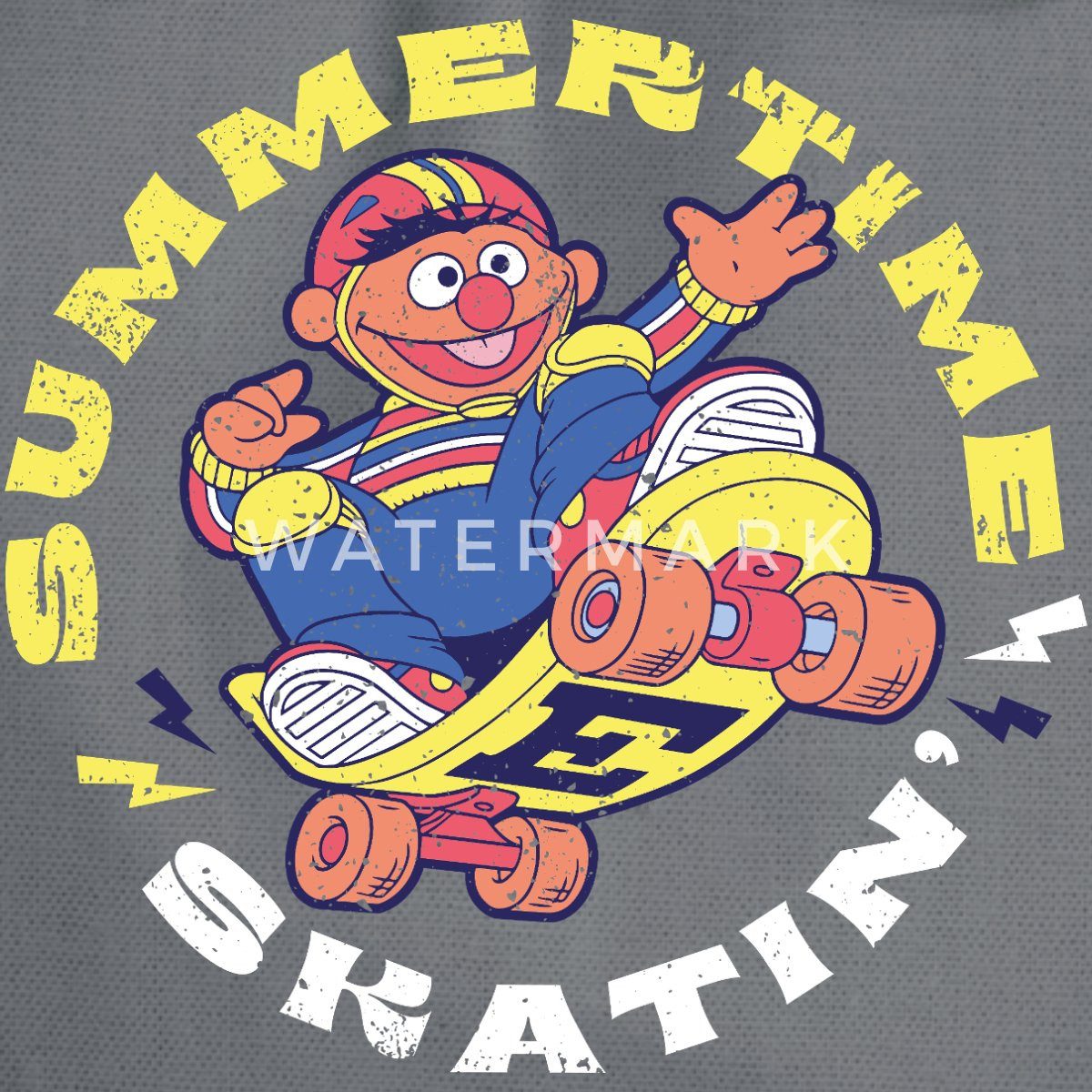 Spreadshirt Turnbeutel Sesamstraße Ernie Summer Time Skatin' Skate Design Turnbeutel (1-tlg)