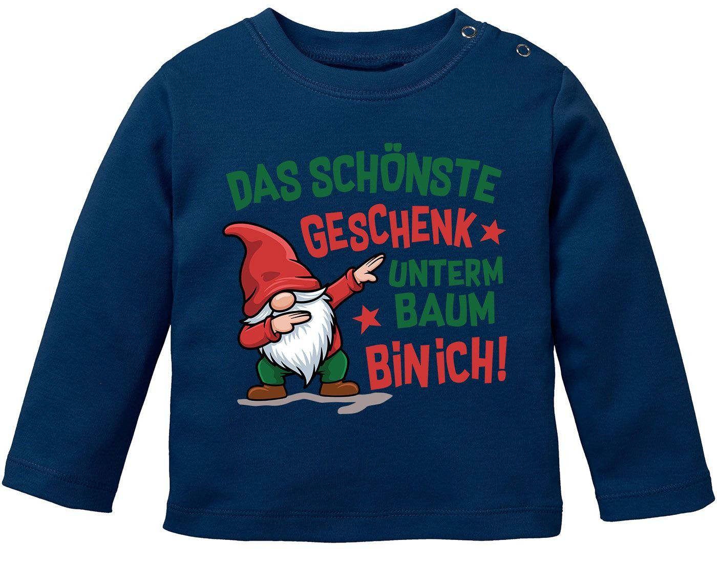Rundhalsshirt Baby Langarmshirt Weihnachtsshirt Spruch Das schönste Geschenk unterm