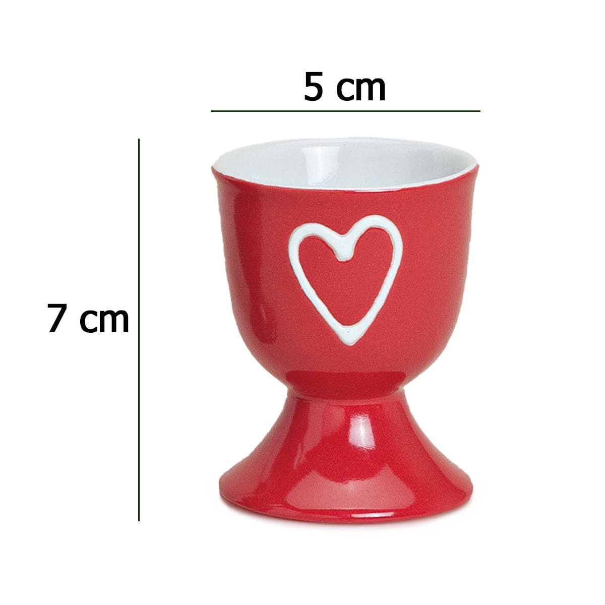 matches21 HOME & HOBBY Eierbecher, (4-tlg), Runde Keramik Ei-Halter als lustige Frühstücks-Eier Tisch-Deko