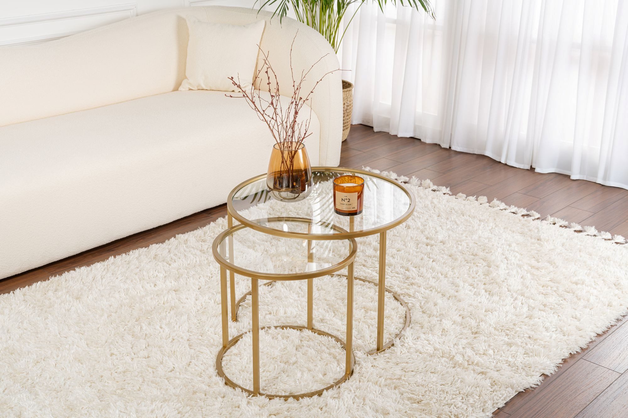 Skye Decor Couchtisch 100% TEMPERED GLASS & METAL, 60 cm - 42 cm (2 Pieces) günstig online kaufen