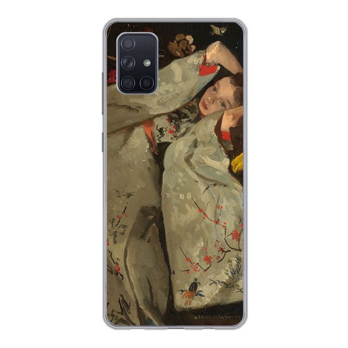 MuchoWow Handyhülle Mädchen im weißen Kimono - Gemälde von George Hendrik Breitner Phone Case Handyhülle Samsung Galaxy A71 Silikon Schutzhülle