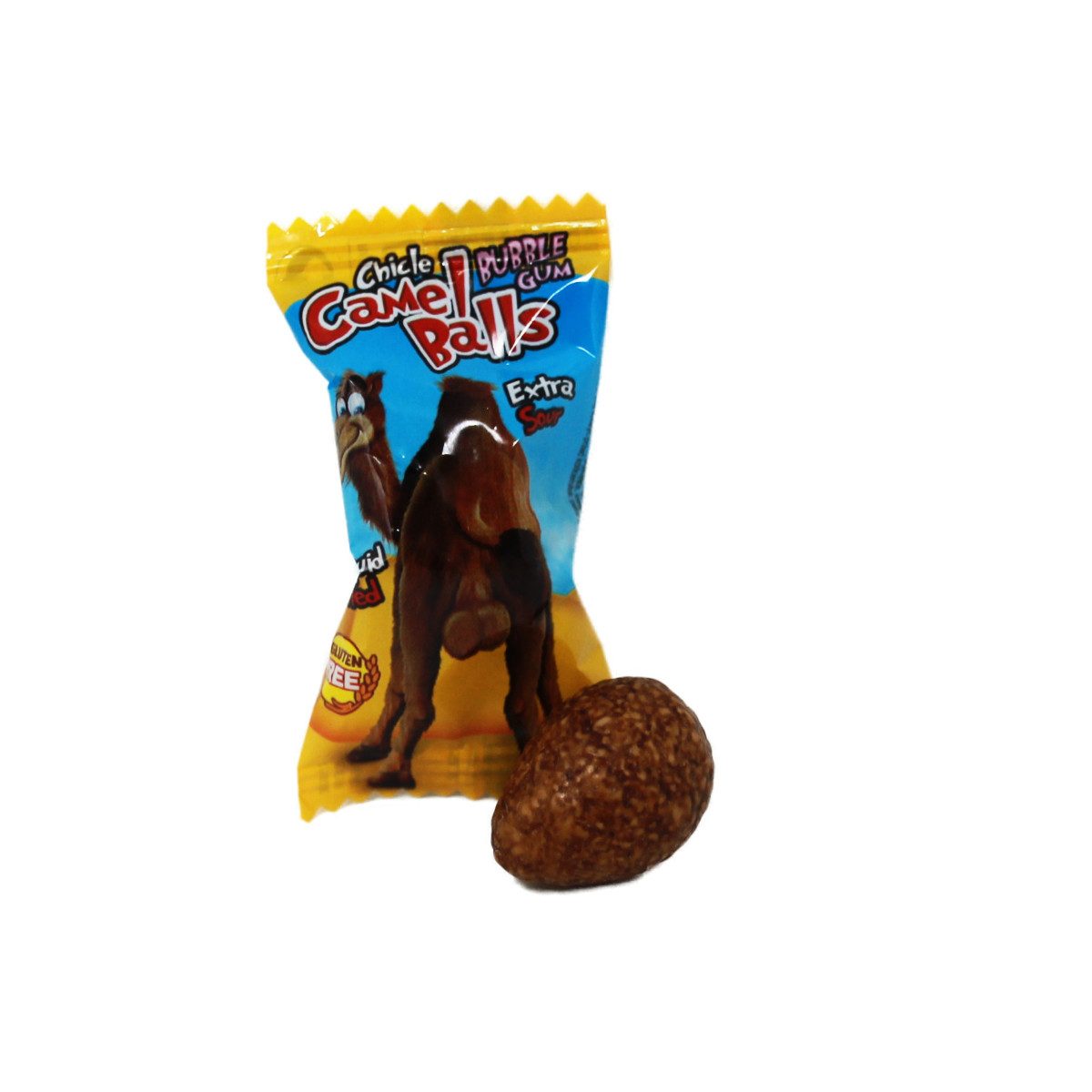 Fini Süßigkeit, Bubble Gum Boom Camel Balls mit flüssiger Kirschfüllung einzeln 5g