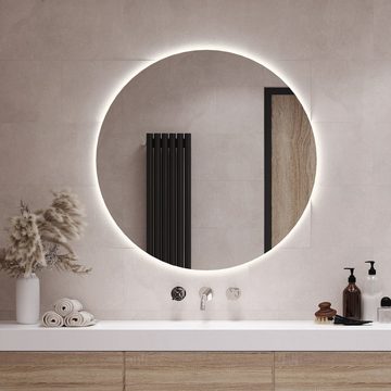 Tulup Dekospiegel Dekorativer Runder Spiegel mit LED-Hintergrundbeleuchtung Badspiegel, (Neutralweiß 4000K)