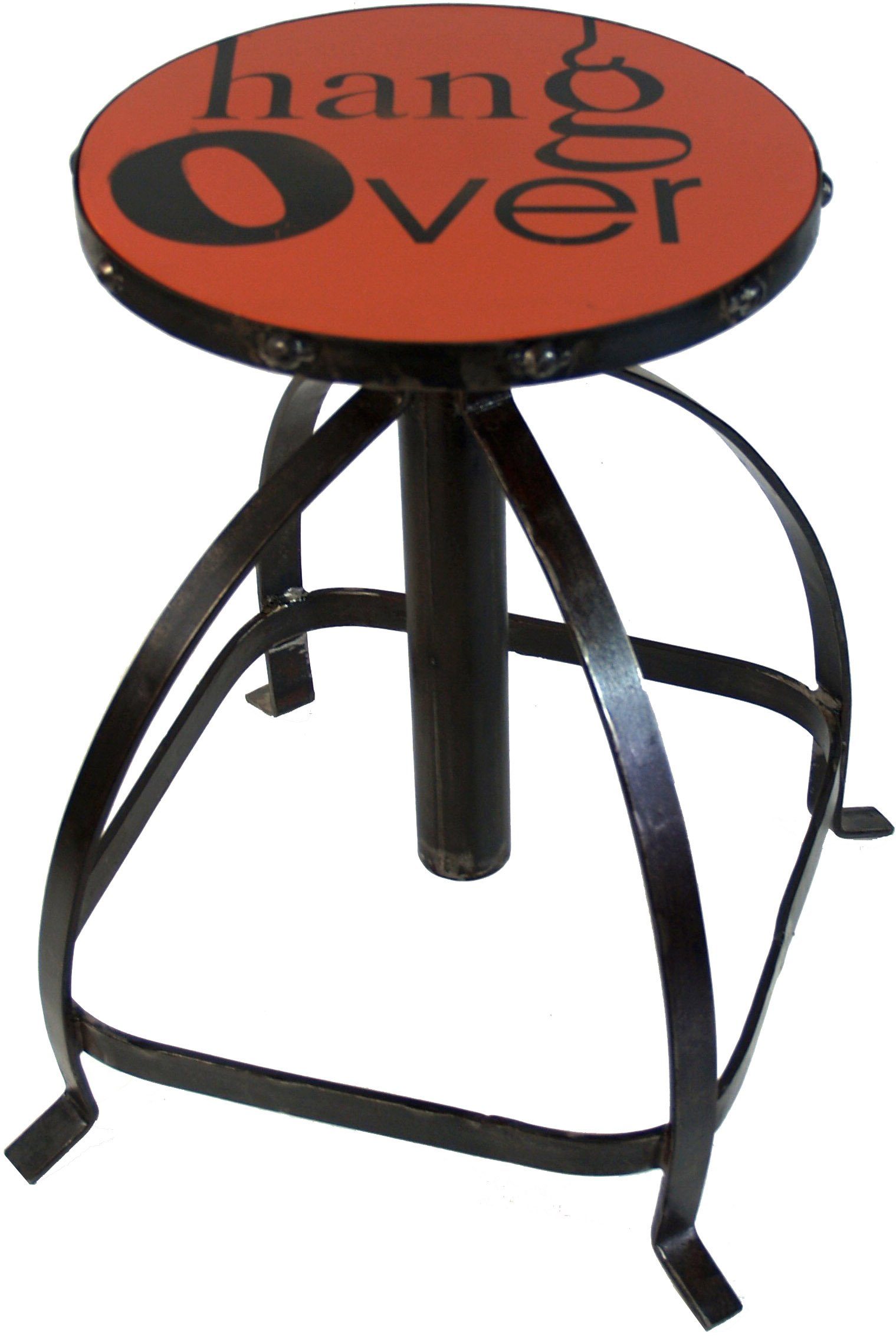 Drehhocker orange Stuhl Metallhocker, - Guru-Shop