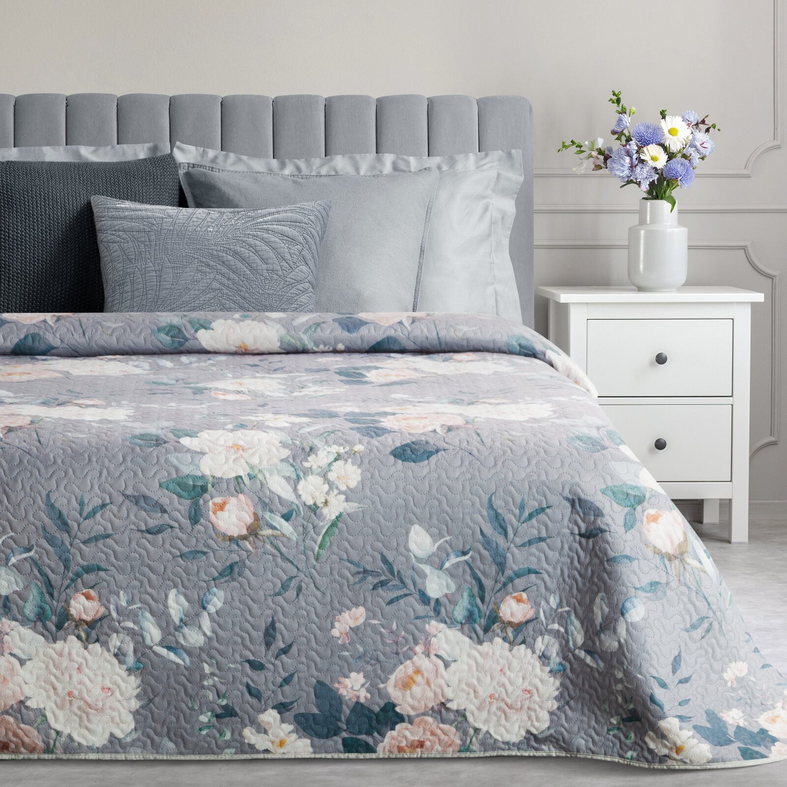 Design91 Bettüberwurf Patchworkdecke Blumenmuster, Blumen Muster günstig online kaufen