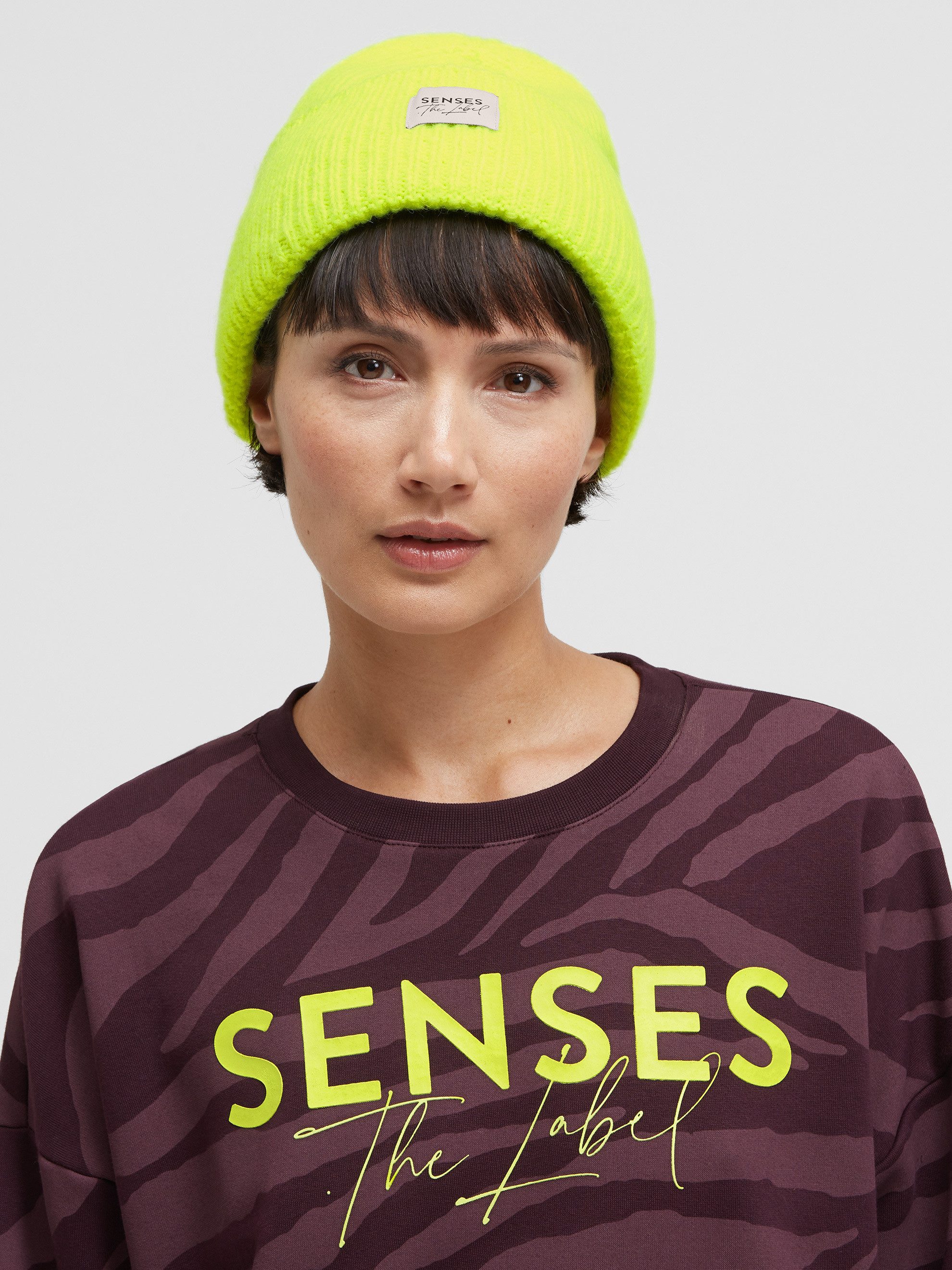 SENSES.THE LABEL Strickmütze mit breitem Umschlag