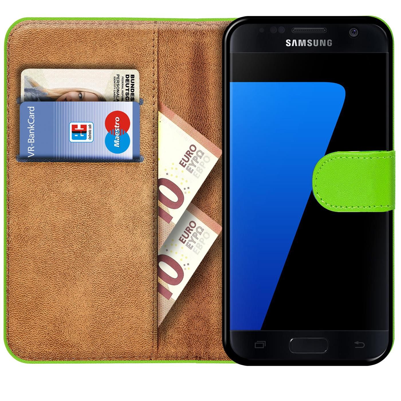 CoolGadget Handyhülle Book Case Handy Tasche für Samsung Galaxy S7 5,1 Zoll, Hülle Klapphülle Flip Cover für Samsung S7 Schutzhülle stoßfest
