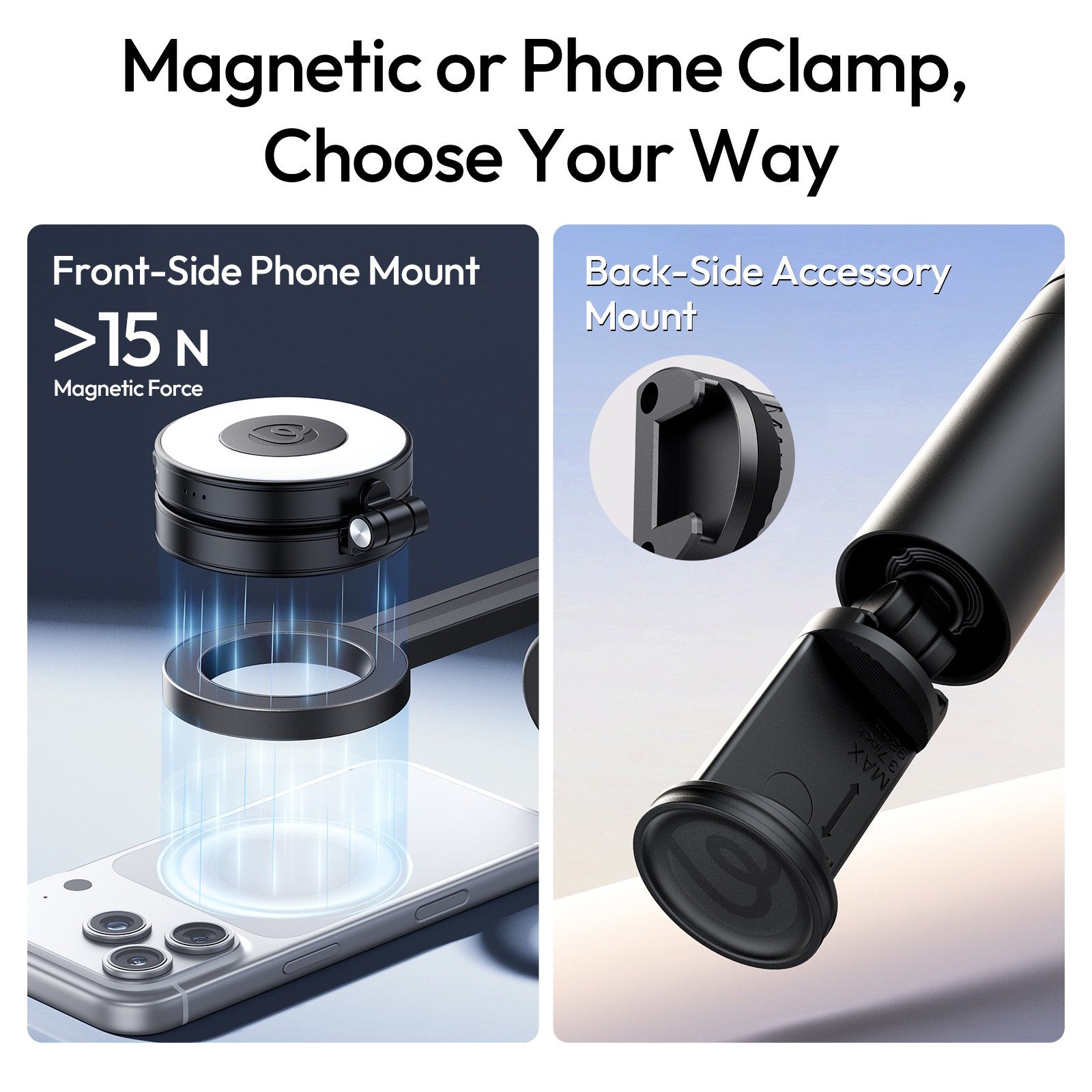 ULANZI Ulanzi SK26 2-in-1 Magnetischer Stativ-Selfie-Stick für iPhone Android Klemmstativ