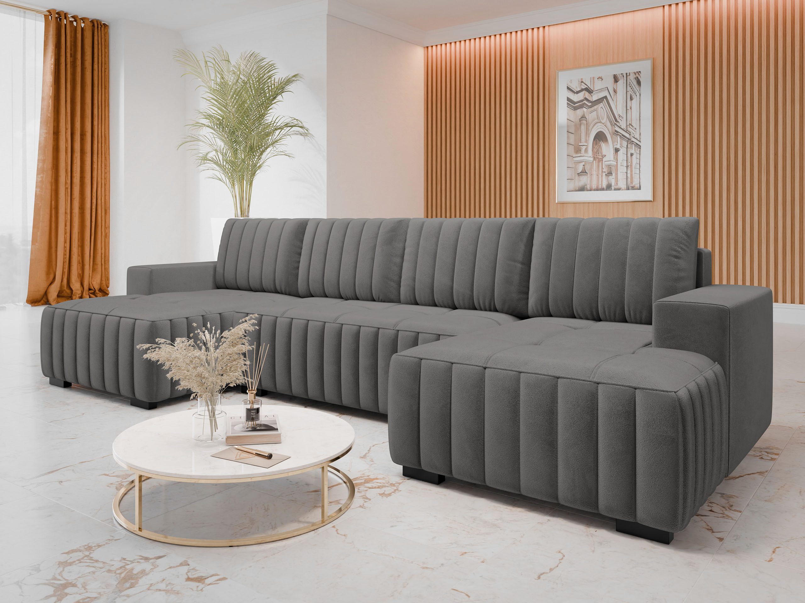 MIRJAN24 Wohnlandschaft Hugo U, mit Bettkasten und Schlaffunktion, Ausziehm günstig online kaufen