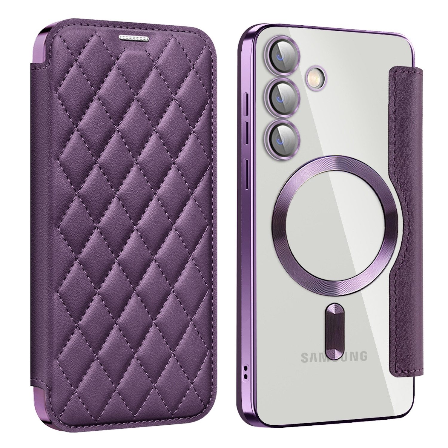 Wigento Handyhülle Für Samsung Galaxy S24 Plus 360 Grad Full Magsafe Anti Datenklau Case
