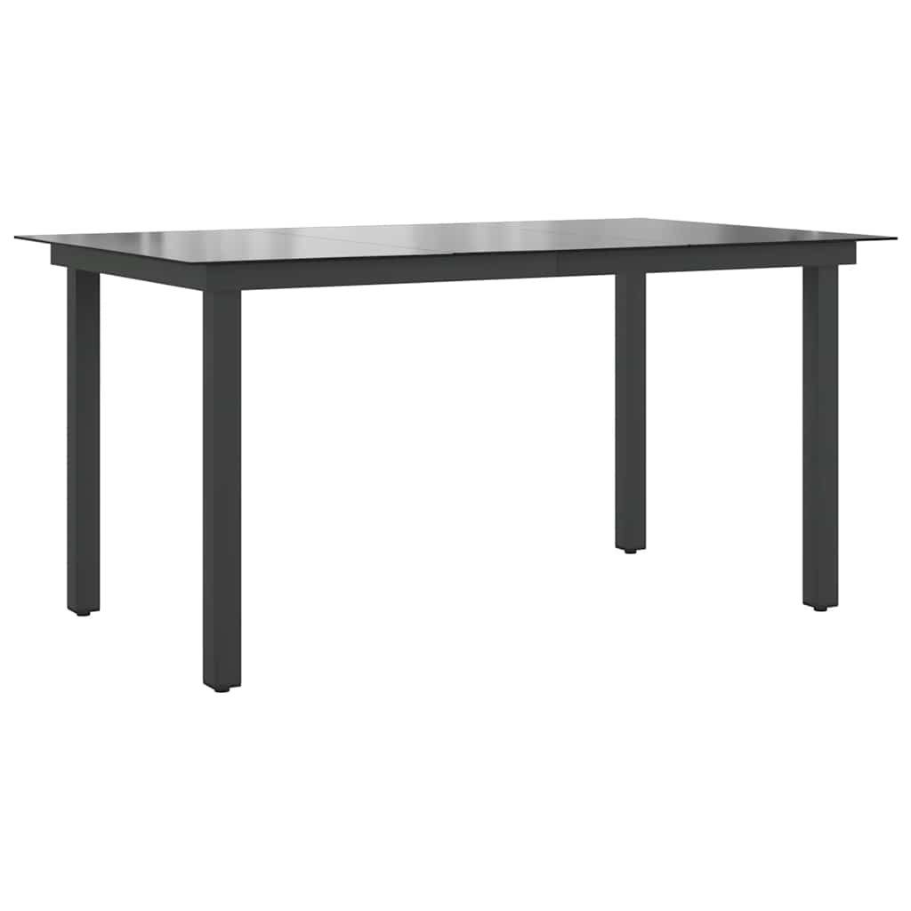 vidaXL Gartentisch Gartentisch Schwarz 150x90x74 cm Aluminium und Glas (1-St)