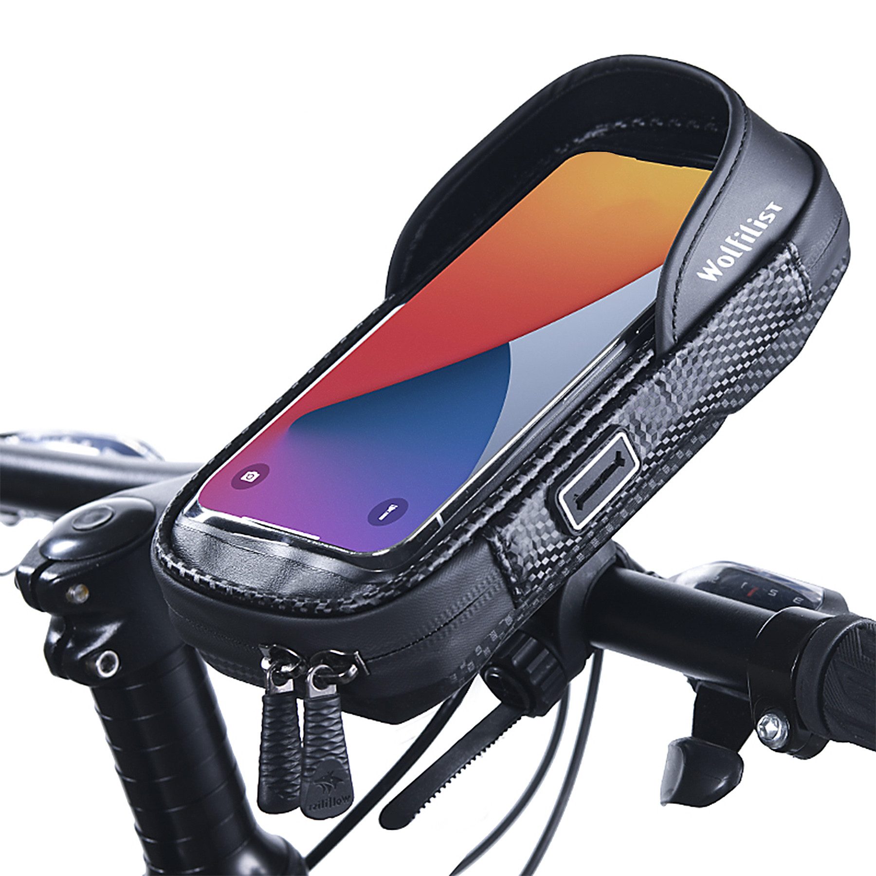 Fahrradtasche Handy-Lenkertasche, Fahrradtasche mit 360° drehbarem Halter