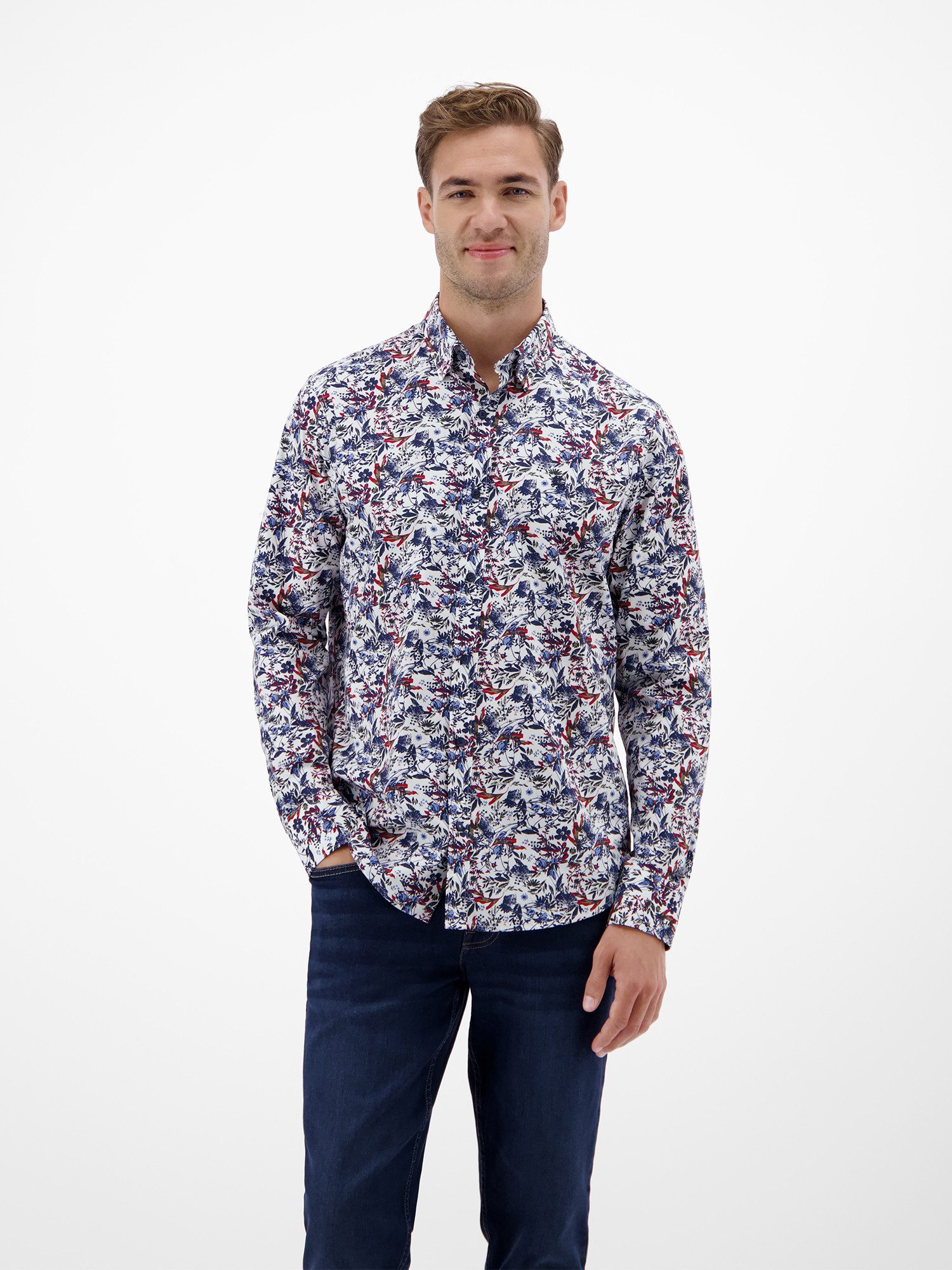 LERROS Langarmhemd LERROS Modisches Poplinhemd für Herren