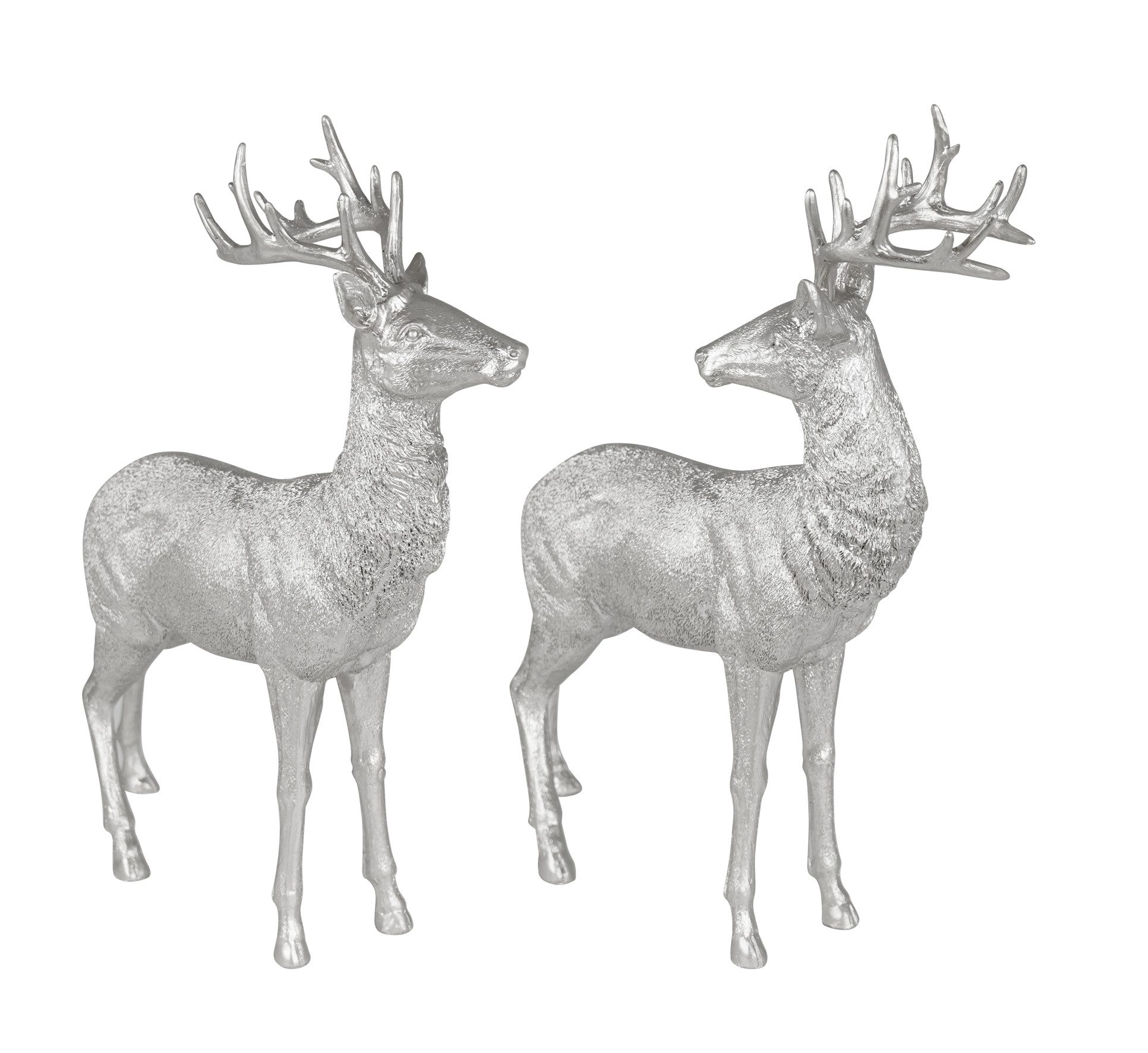 Kaheku Dekoobjekt Kaheku Figur Ventano, Hirsch, 1 Stück, Polyresin, Silber, 994024697 (1 St)