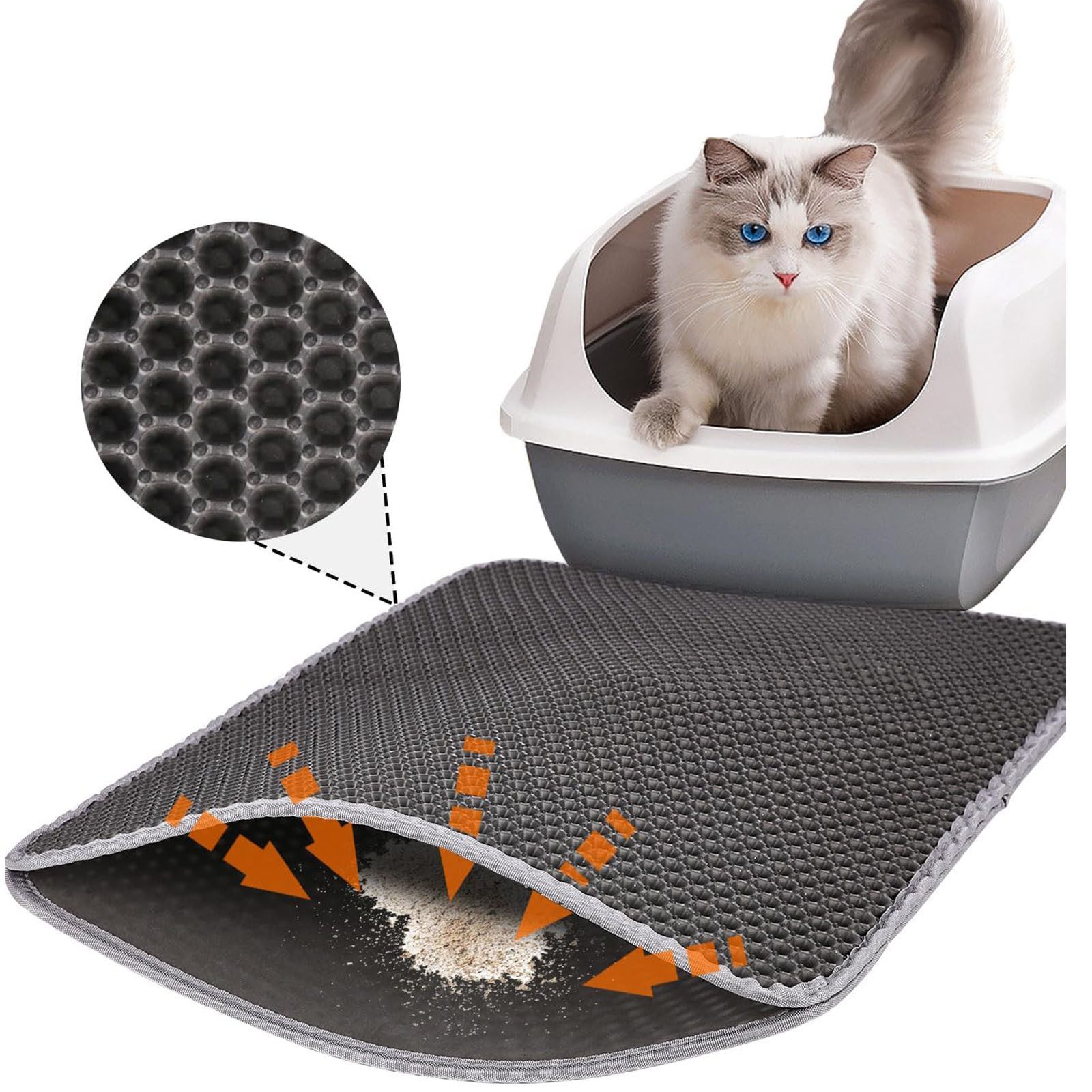 Katzentoilette Katzenstreu Matte Katzenstreumatte aus EVA-Material, 60 x 40 cm
