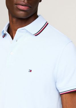 Tommy Hilfiger Poloshirt 1985 RWB TIPPED SLIM POLO mit TH-Farben an Ärmel und Kragen