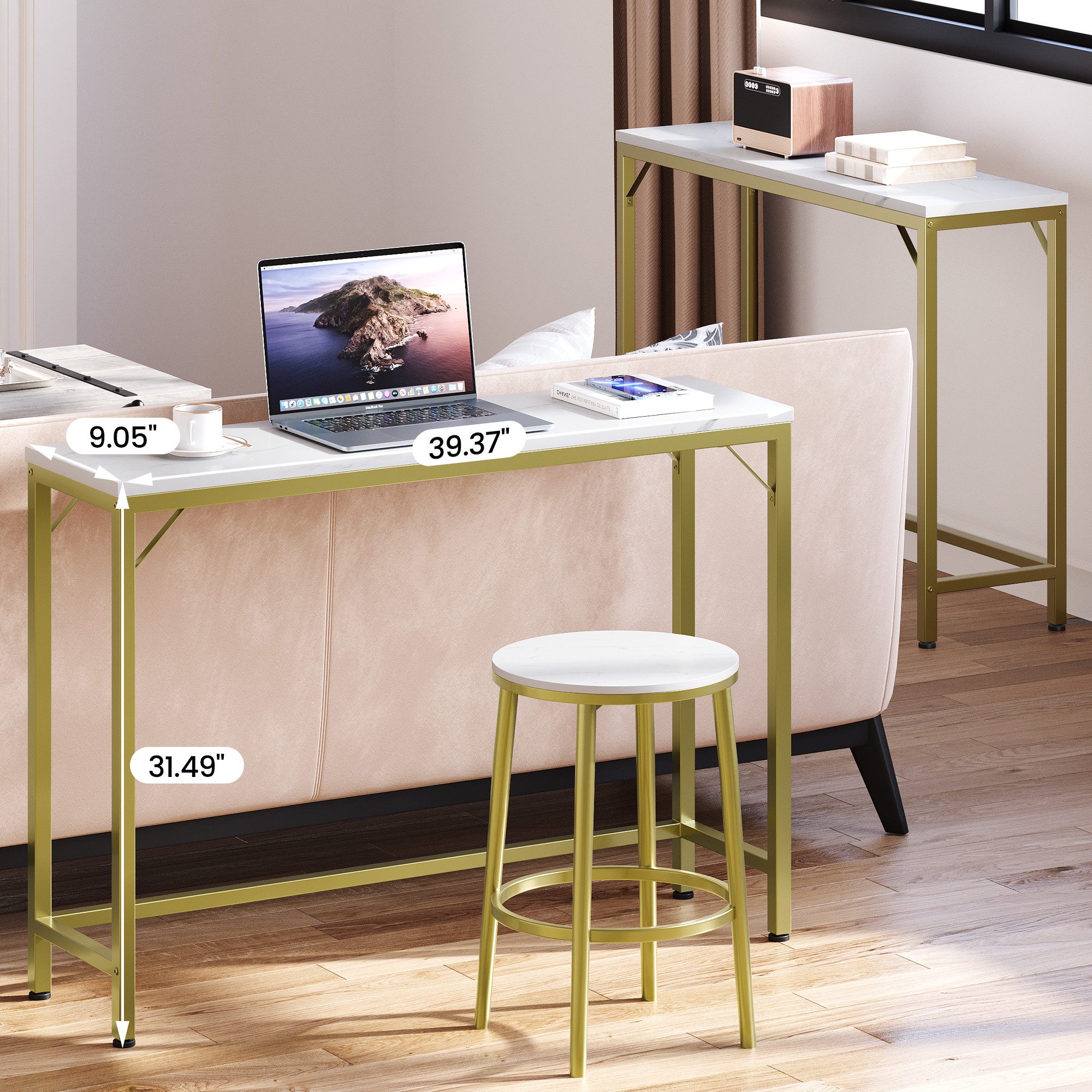 GarveeMore Konsolentisch,105x30x81cm, Schmaler Beistelltisch,Flurtisch,Klei günstig online kaufen