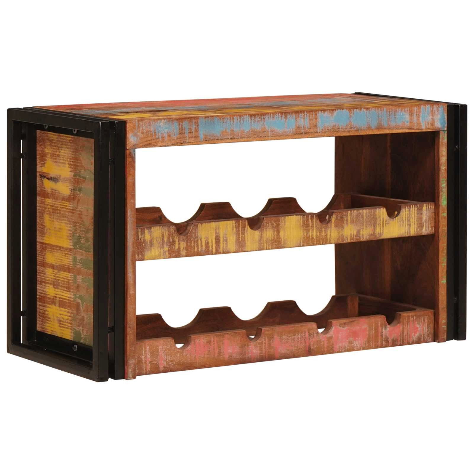 vidaXL Weinregal Weinregal Braun 80 x 45 x 33 cm Massives Altholz, 1-tlg.