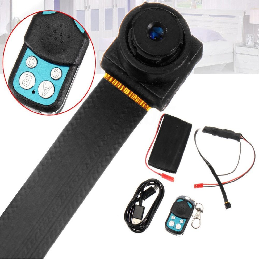SpionProfi Überwachungskamera 32GB Mini Kamera Video Ton Aufnahme Einbau Drohne Knopf Haus Cam (1-tlg., Mini Knopf Versteckte Kamera Spycam für Drohne, Auto, Nistkasten uvm)