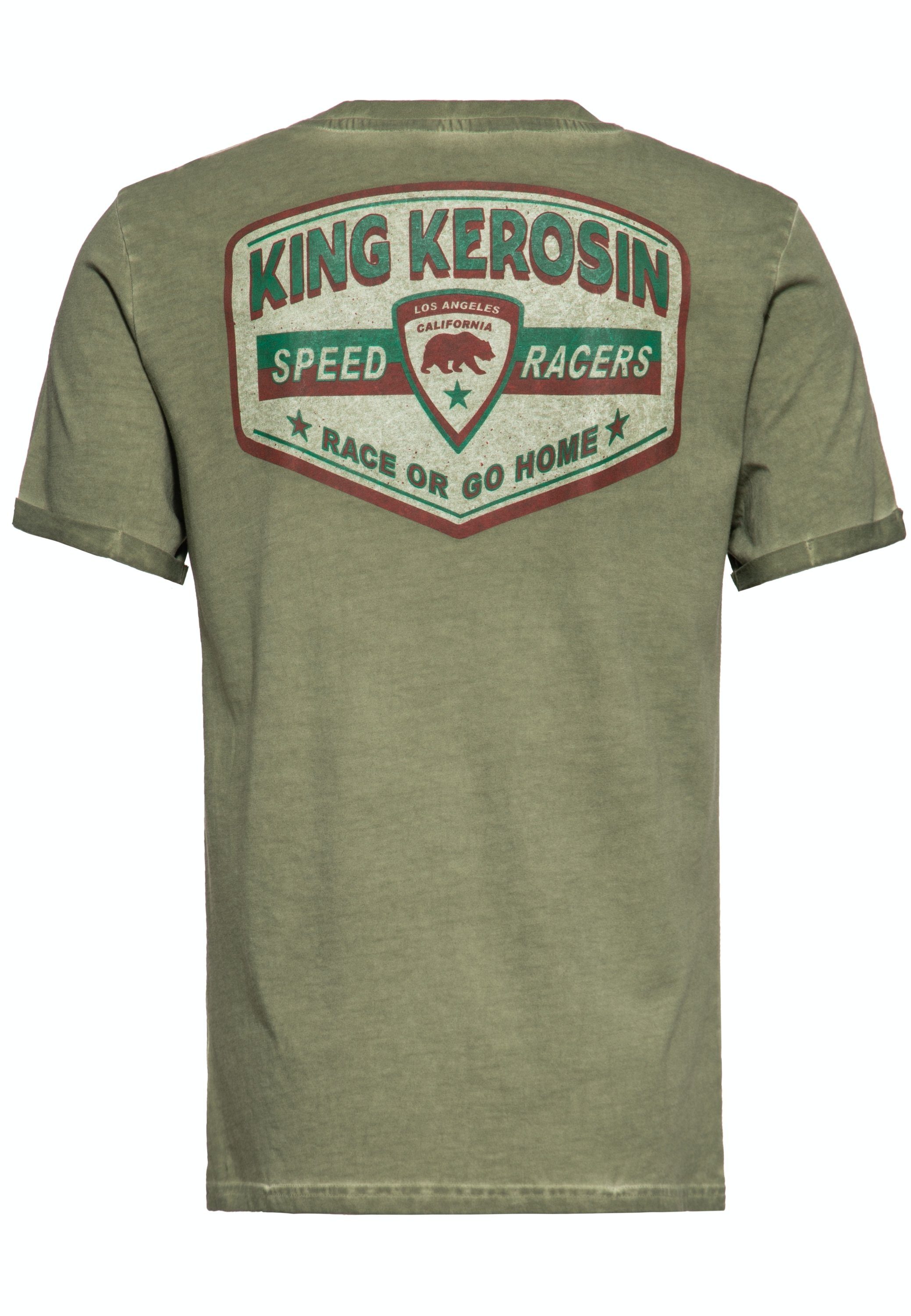 KingKerosin Print-Shirt 1955 mit dezenter (1-tlg) Speedway Oil-Wash-Optik