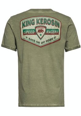 KingKerosin Print-Shirt Speedway 1955 (1-tlg) mit dezenter Oil-Wash-Optik