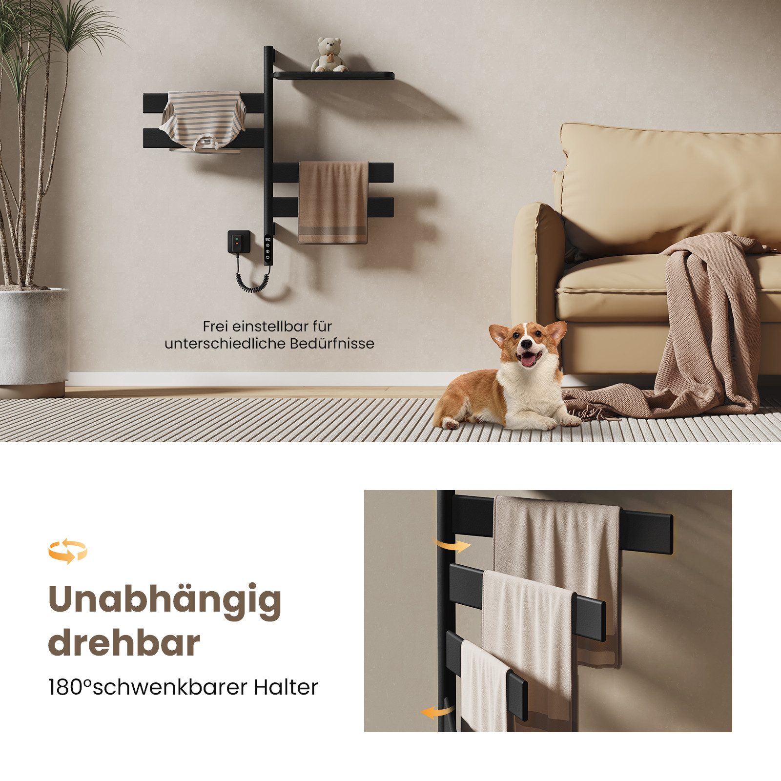 EMKE Elektrischer Badheizkörper Handtuchheizkörper elektrisch mit Thermosta günstig online kaufen