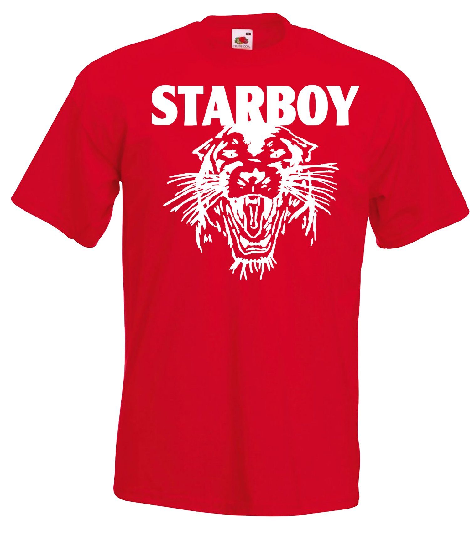 T-Shirt trendigem Rot Herren Designz Frontprint T-Shirt Youth Starboy mit