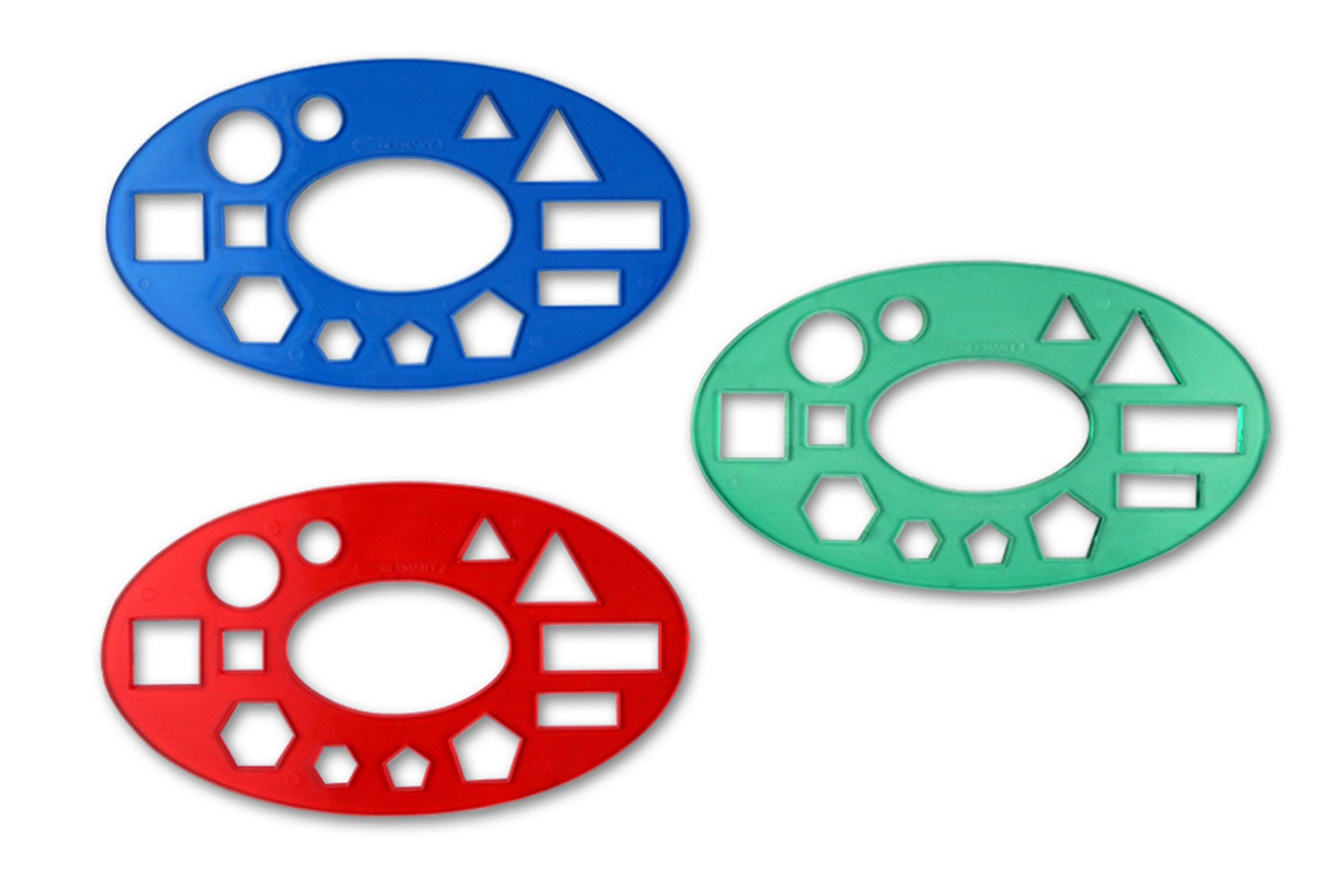 Rheita Zeichenschablone Mengenlehre Schablone Gr. 14,0 x 8,0 x 0,2cm Farbe: blau