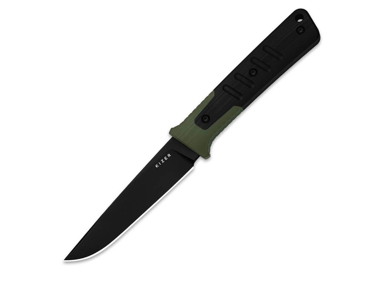 Kizer Universalmesser Kizer Area Eight AEB-L Green & Black G10 PVD, feststehendes Messer, (1 St), Scheide inklusive