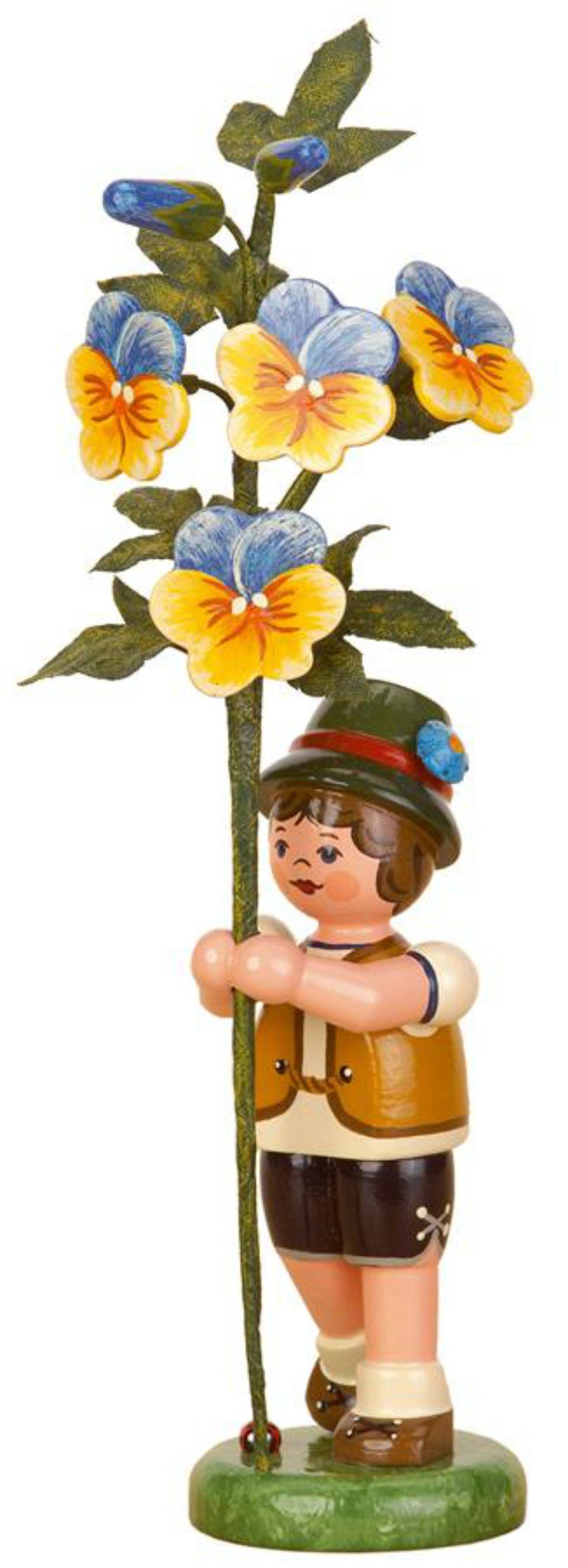 Hubrig Volkskunst GmbH Hubrig Volkskunst Zschorlau Erzgebirge Sammelfigur Blumenjunge mit Hornveilchen | Dekofiguren