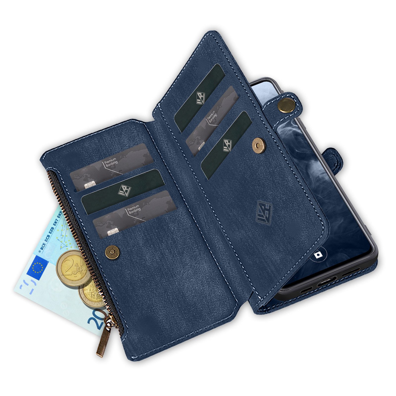 Tec-Expert Handyhülle Geldbörse Hülle mit RFID Schutz für Xiaomi Redmi Note 15 Pro+ 5G 6.83 Zoll, 6.83, Klapphülle Cover Case mit Kartenfach Geldfach Münzfach – Bild 5 von 5