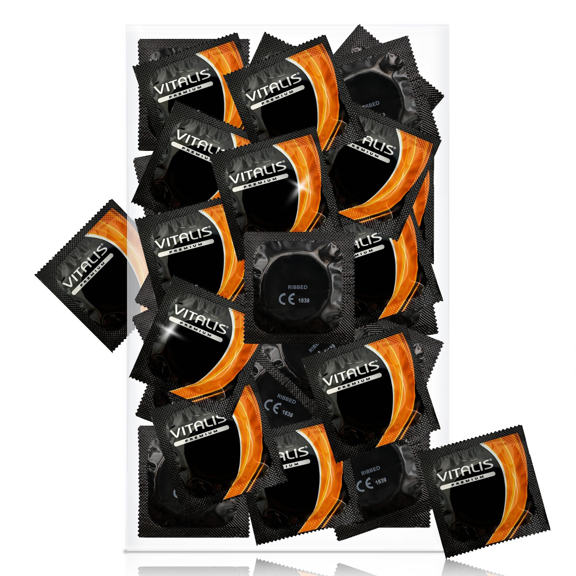 VITALIS Kondome Vitalis Premium Kondome, verschiedene Sorten & Größen, Gerippt