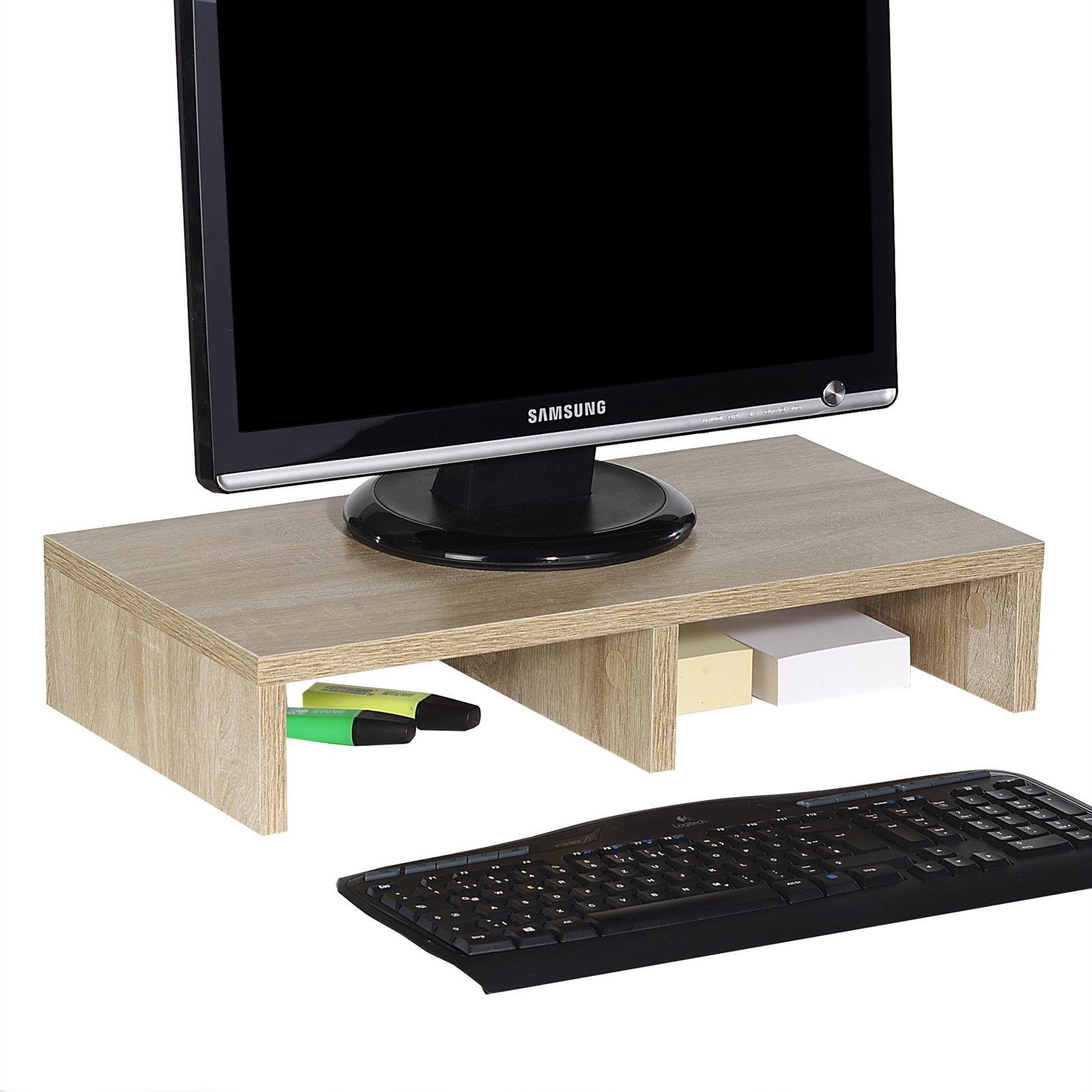 CARO-Möbel Monitorständer MONITOR, (Bildschrimerhöhung 50cm breit, Schreibtischaufsatz sonoma eicheoptik)