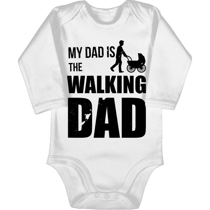 Shirtracer Shirtbody My Dad is the Walking Dad - Geschenk Vatertag Baby - Bio Baby Strampler langarm my dad is the walking dad - vatertagsbody