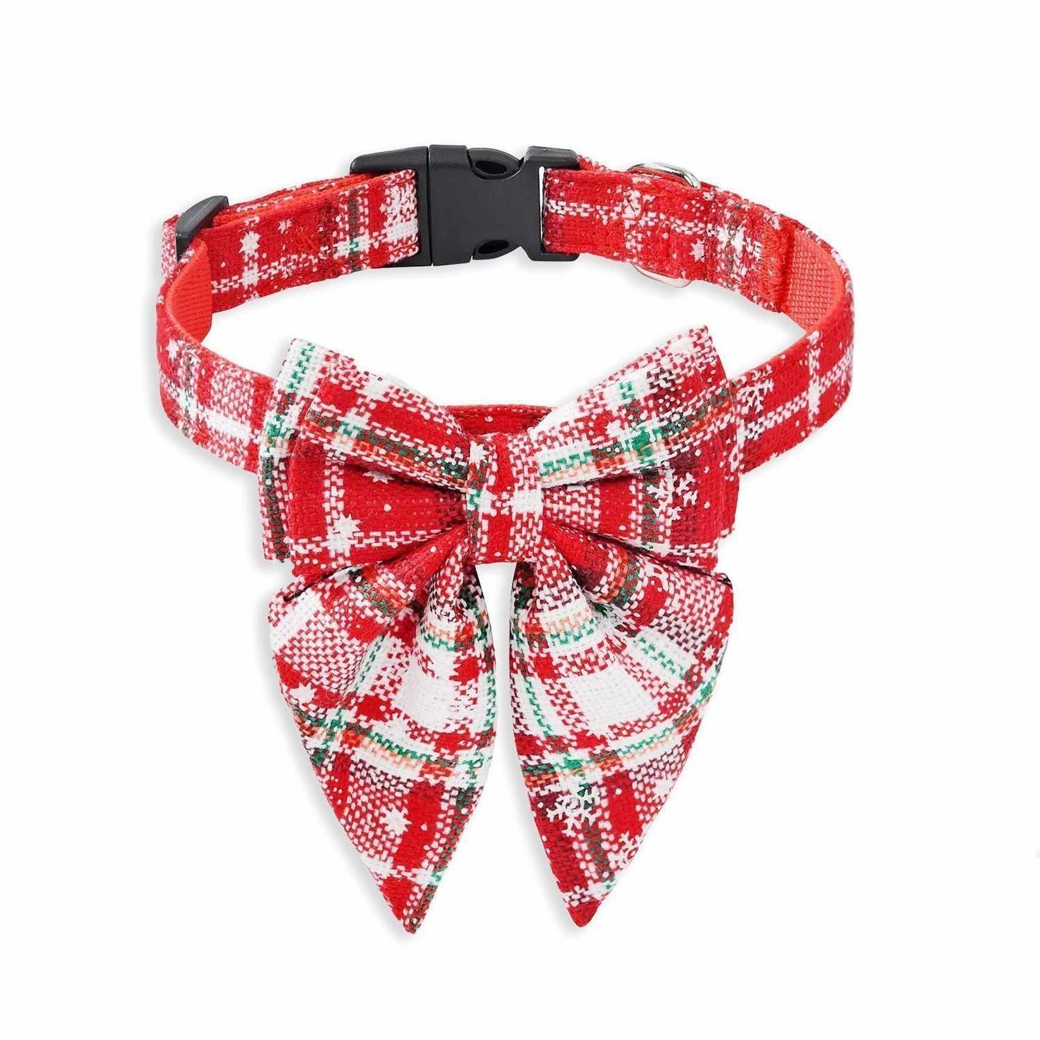 Monkimau Hunde-Halsband Hundehalsband mit Schleife Weihnachten
