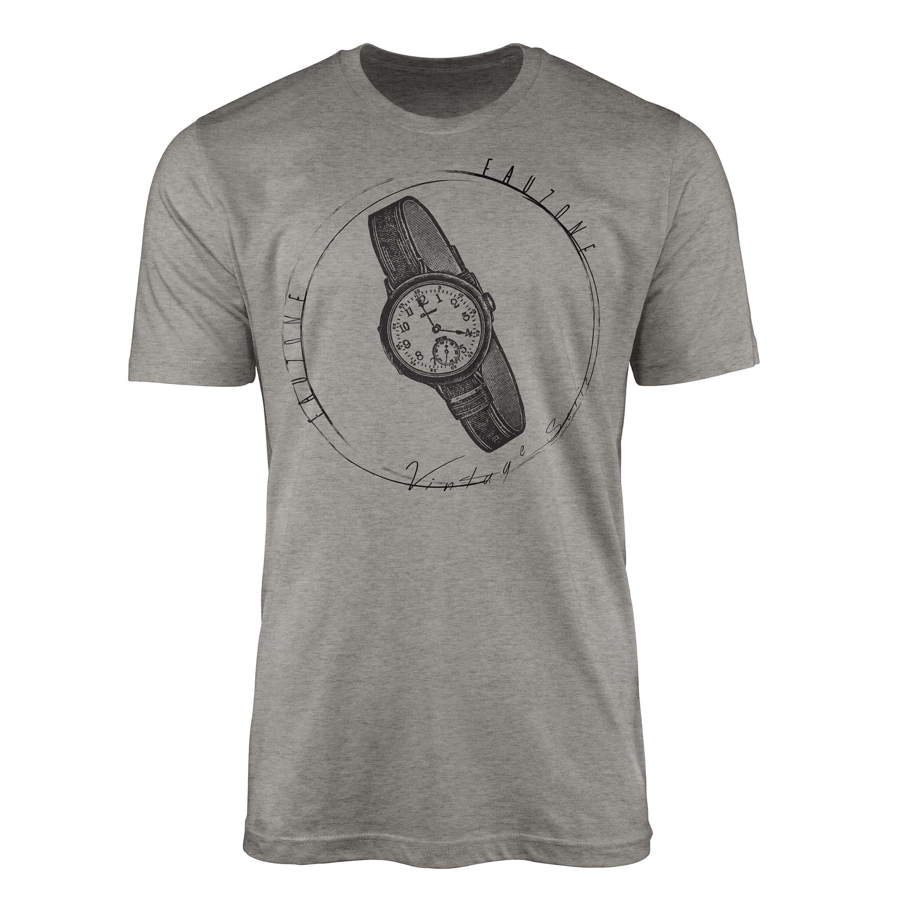 Herren Art Vintage Armbanduhr T-Shirt Sinus T-Shirt Ash