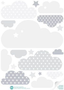 lovely label Wandsticker Wolken grau/weiß - Wandtattoo Kinderzimmer Baby