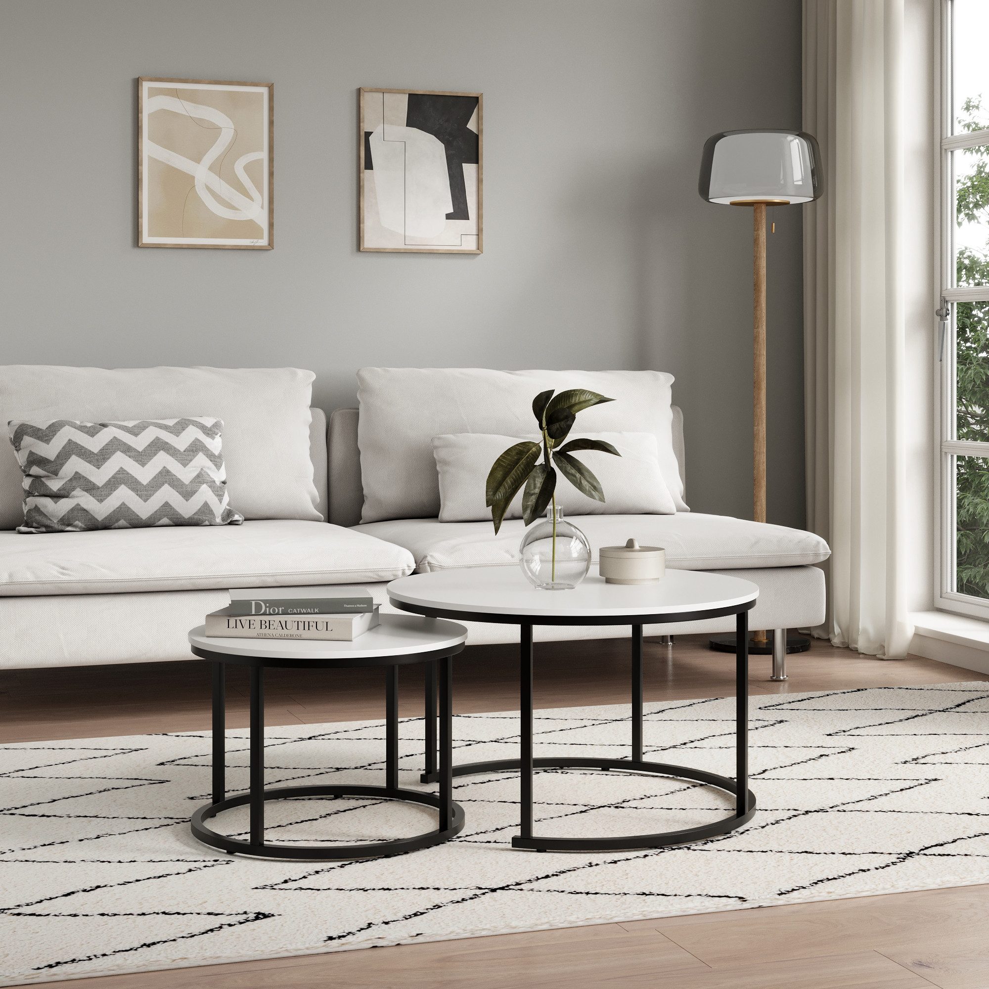 Home Collective Couchtisch 2er Set aus Holz, Wohnzimmertisch Modern (Büro B günstig online kaufen