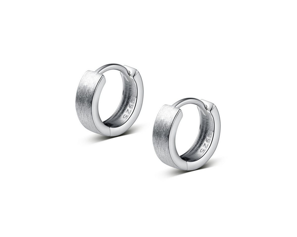 Runde Perlé Paar Creolen Creolen für Männer und Frauen, Basic, Alltagsohrringe, klassische Unisex Ohrringe, 925 Sterling Silber