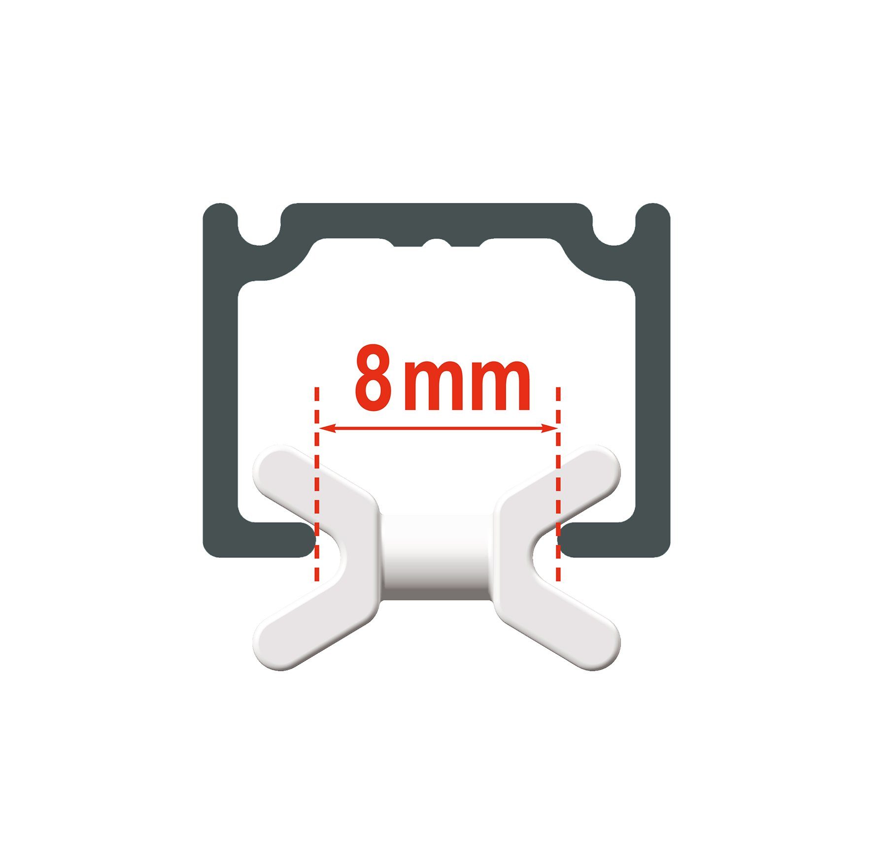 nodeko Gardinengleiter X-Gleiter groß für Objektschienen mit 8 mm Laufbreit günstig online kaufen