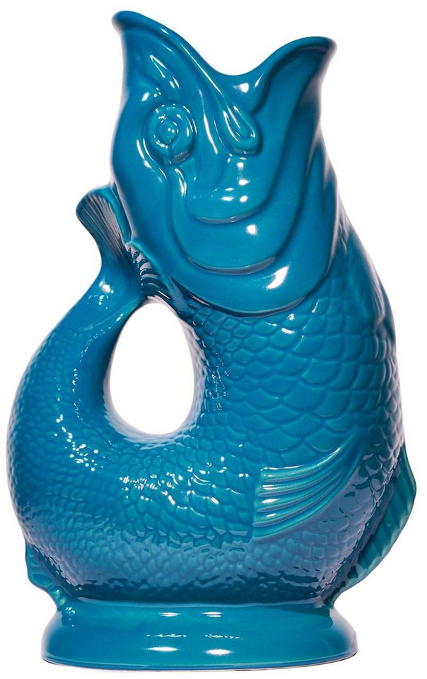 Gluckigluck Wasserkaraffe, (Original Gluggle Jug aus England), mit Gluckergeräusch, handgefertigt, ikonisches Fisch-Design, 1,2 L