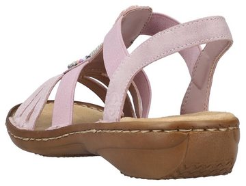 Rieker Sandale, Sommerschuh, Sandalette, Keilabsatz, mit Gummizügen