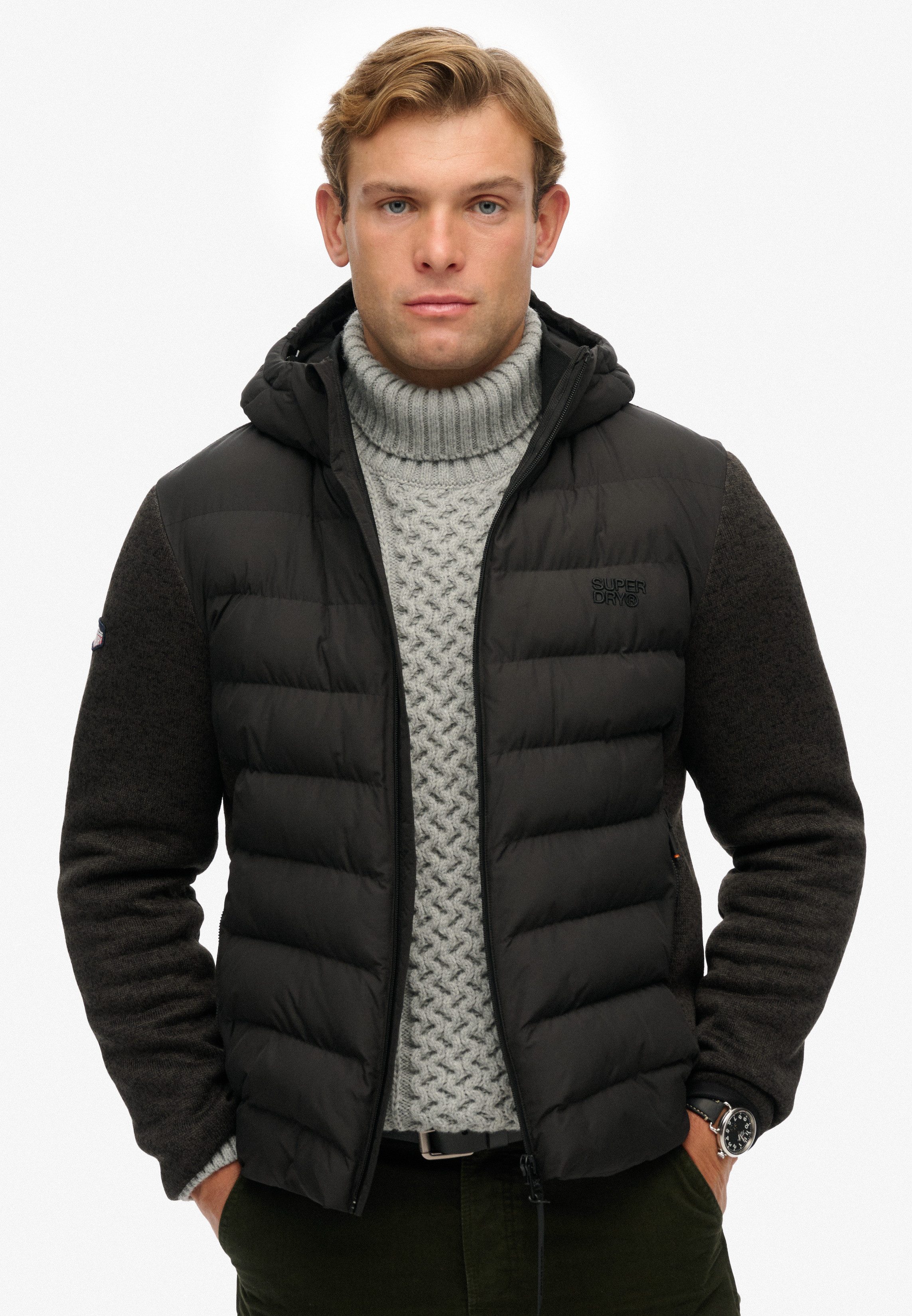 Superdry Steppjacke HOODED STORM KNIT HYBRID günstig online kaufen