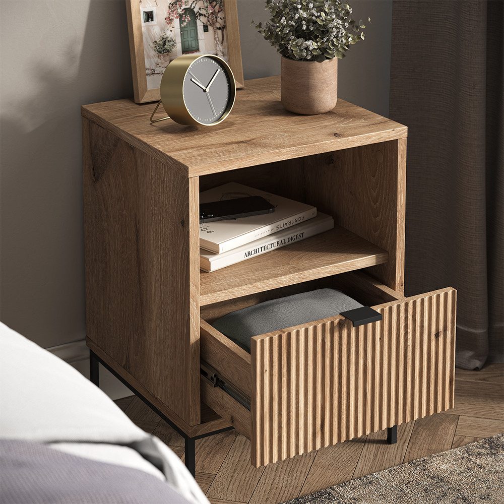 Vicco Nachtschrank Eliza, Viking Oak, 2er Set (2-St)