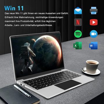 WOZIFAN Windows 11 Unterstützung Notebook (Intel N4020, 256 GB SSD, Effizient und Zuverlässig: Ihr Win11 Notebook der Wahl)